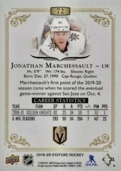 2019-20 Upper Deck Stature #72 Jonathan Marchessault Back