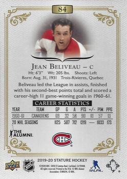 2019-20 Upper Deck Stature #84 Jean Beliveau Back