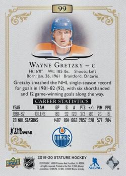 2019-20 Upper Deck Stature #99 Wayne Gretzky Back