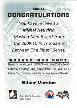 2015-16 In The Game Final Vault - 2009-10 In The Game Between The Pipes - Masked Men II Silver (Silver Vault Stamp) #MM-14 Michal Neuvirth Back