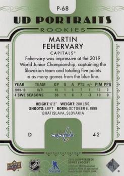 2019-20 Upper Deck - UD Portraits Green #P-68 Martin Fehervary Back