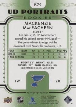 2019-20 Upper Deck - UD Portraits Green #P-79 Mackenzie MacEachern Back