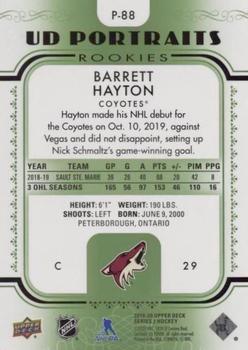 2019-20 Upper Deck - UD Portraits Green #P-88 Barrett Hayton Back