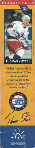 1993-94 Readers Club Winnipeg Jets Bookmarks #NNO Thomas Steen Front