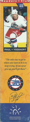 1993-94 Readers Club Winnipeg Jets Bookmarks #NNO Paul Ysebaert Front