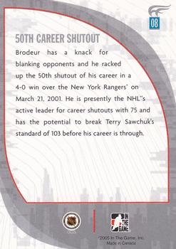 2005-06 In The Game Passing the Torch #08 Martin Brodeur Back