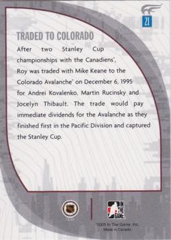 2005-06 In The Game Passing the Torch #21 Patrick Roy Back