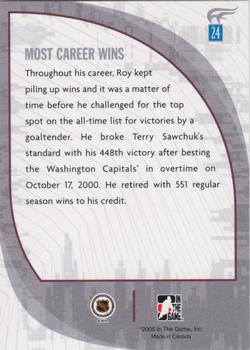 2005-06 In The Game Passing the Torch #24 Patrick Roy Back