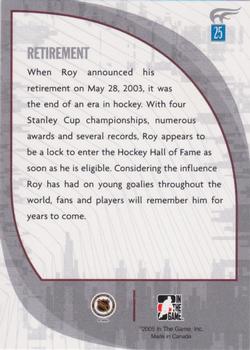 2005-06 In The Game Passing the Torch #25 Patrick Roy Back