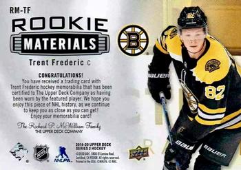 2019-20 Upper Deck - Rookie Materials #RM-TF Trent Frederic Back