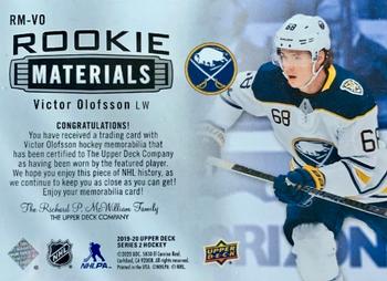 2019-20 Upper Deck - Rookie Materials #RM-VO Victor Olofsson Back