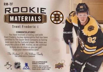 2019-20 Upper Deck - Rookie Materials Patch #RM-TF Trent Frederic Back