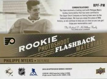 2019-20 Upper Deck - Rookie Photoshoot Flashback Materials Patch #RPF-PM Philippe Myers Back