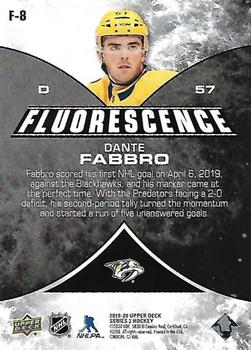 2019-20 Upper Deck - Fluorescence #F-8 Dante Fabbro Back