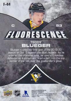 2019-20 Upper Deck - Fluorescence #F-44 Teddy Blueger Back