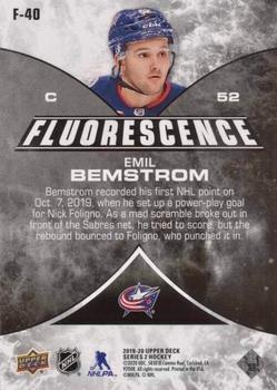 2019-20 Upper Deck - Fluorescence Magenta #F-40 Emil Bemstrom Back
