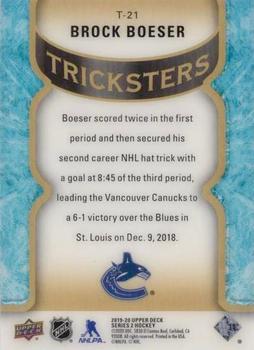 2019-20 Upper Deck - Tricksters #T-21 Brock Boeser Back