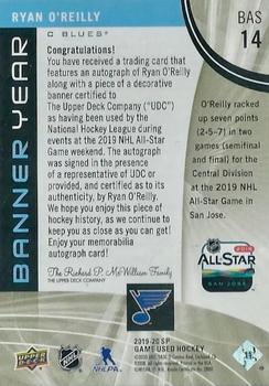 2019-20 SP Game Used - Banner Year 2019 NHL All Star Autographs #BAS-14 Ryan O'Reilly Back