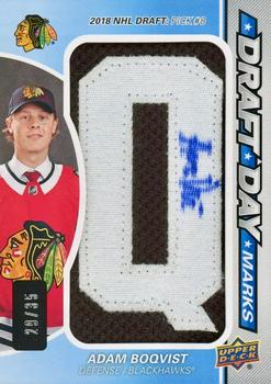 2019-20 SP Game Used - Draft Day Marks Rookies #DDM-AB Adam Boqvist Front