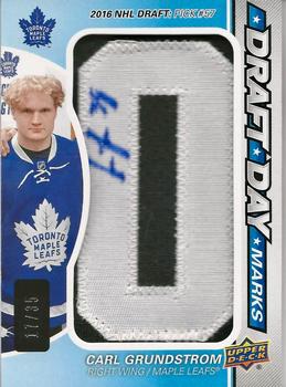 2019-20 SP Game Used - Draft Day Marks Rookies #DDM-CG Carl Grundstrom Front