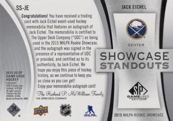 2019-20 SP Game Used - Showcase Standouts Jersey Autographs #SS-JE Jack Eichel Back