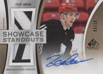 2019-20 SP Game Used - Showcase Standouts Patch Autographs #SS-FZ Filip Zadina Front