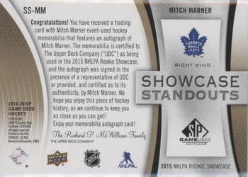 2019-20 SP Game Used - Showcase Standouts Patch Autographs #SS-MM Mitch Marner Back