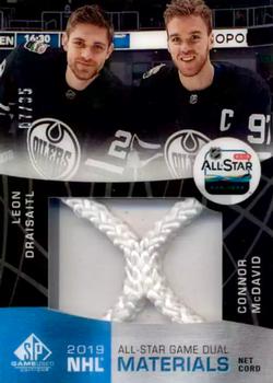2019-20 SP Game Used - 2019 NHL All-Star Game Material Net Cord Duals #ASDNC-MD Connor McDavid / Leon Draisaitl Front