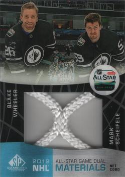 2019-20 SP Game Used - 2019 NHL All-Star Game Material Net Cord Duals #ASDNC-WS Blake Wheeler / Mark Scheifele Front