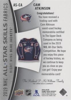 2019-20 SP Game Used - 2019 NHL All-Star Skills Fabric #AS-CA Cam Atkinson Back