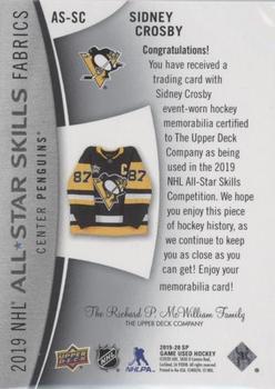 2019-20 SP Game Used - 2019 NHL All-Star Skills Fabric #AS-SC Sidney Crosby Back