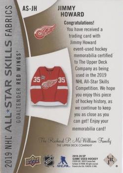 2019-20 SP Game Used - 2019 NHL All-Star Skills Fabric Patch #AS-JH Jimmy Howard Back
