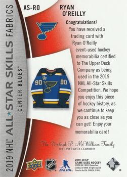 2019-20 SP Game Used - 2019 NHL All-Star Skills Fabric Tag #AS-RO Ryan O'Reilly Back