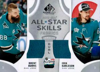 2019-20 SP Game Used - 2019 NHL All-Star Skills Fabric Duals #AS2-BK Brent Burns / Erik Karlsson Front