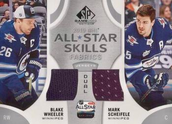 2019-20 SP Game Used - 2019 NHL All-Star Skills Fabric Duals #AS2-WS Blake Wheeler / Mark Scheifele Front