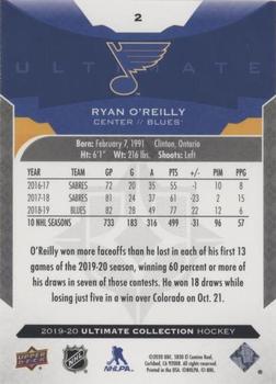 2019-20 Upper Deck Ultimate Collection #2 Ryan O'Reilly Back