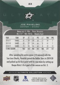 2019-20 Upper Deck Ultimate Collection #23 Joe Pavelski Back