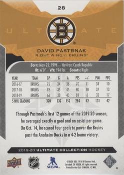 2019-20 Upper Deck Ultimate Collection #28 David Pastrnak Back