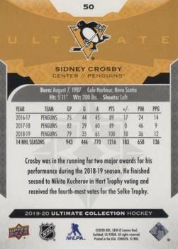 2019-20 Upper Deck Ultimate Collection #50 Sidney Crosby Back