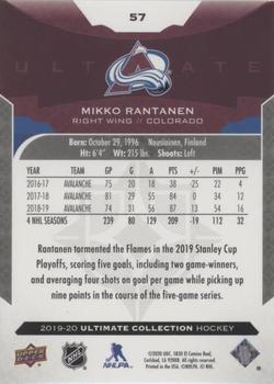 2019-20 Upper Deck Ultimate Collection #57 Mikko Rantanen Back