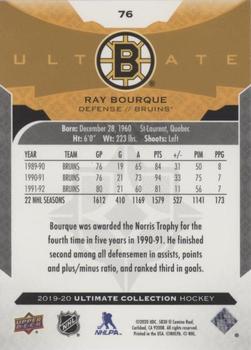 2019-20 Upper Deck Ultimate Collection #76 Ray Bourque Back
