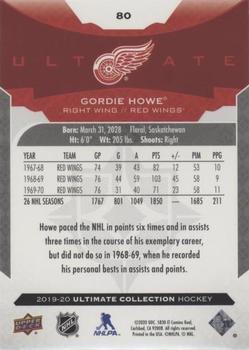 2019-20 Upper Deck Ultimate Collection #80 Gordie Howe Back
