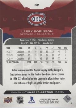 2019-20 Upper Deck Ultimate Collection #82 Larry Robinson Back