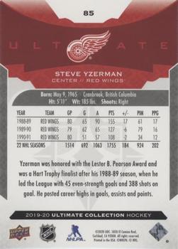 2019-20 Upper Deck Ultimate Collection #85 Steve Yzerman Back