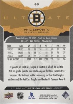2019-20 Upper Deck Ultimate Collection #86 Phil Esposito Back
