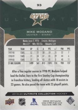 2019-20 Upper Deck Ultimate Collection #93 Mike Modano Back