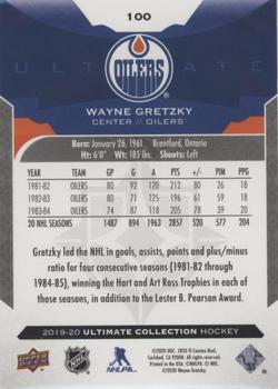 2019-20 Upper Deck Ultimate Collection #100 Wayne Gretzky Back