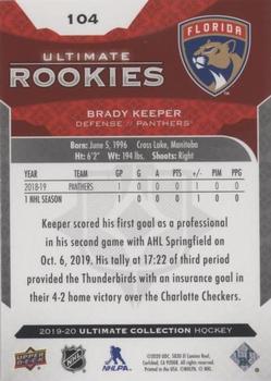 2019-20 Upper Deck Ultimate Collection #104 Brady Keeper Back