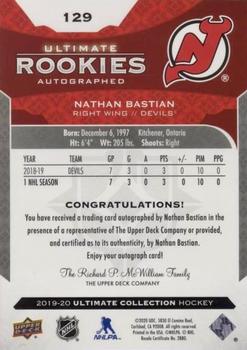 2019-20 Upper Deck Ultimate Collection #129 Nathan Bastian Back
