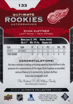 2019-20 Upper Deck Ultimate Collection #133 Ryan Kuffner Back